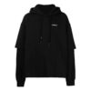 Off-White Herre SS22 Logo-trykk med hette og lange ermer, svart