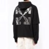 Off-White Herre SS22 Logo-trykk med hette og lange ermer, svart