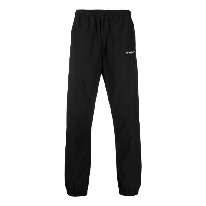 Off-White Herre SS22 Logo-trykk Rette sportsbukser/Joggebukser Svart