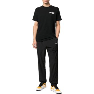 Off-White Herre SS22 Logo-trykk Rette sportsbukser/Joggebukser Svart