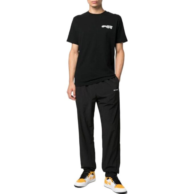 Off-White Herre SS22 Logo-trykk Rette sportsbukser/Joggebukser Svart