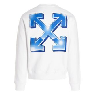 Off-White Herre SS22 Logo-trykk Rund hals Pullover Uten hette Løs passform Hvit
