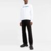 Off-White Herre SS22 Logo-trykk Rund hals Pullover Uten hette Løs passform Hvit