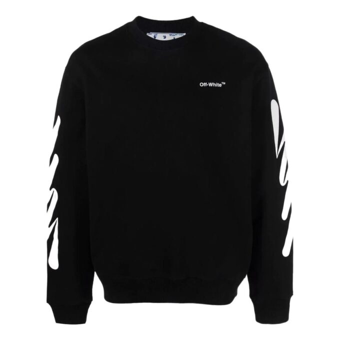 Off-White Herre SS22 Logo-trykk Rund hals Svart