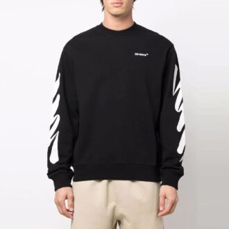 Off-White Herre SS22 Logo-trykk Rund hals Svart