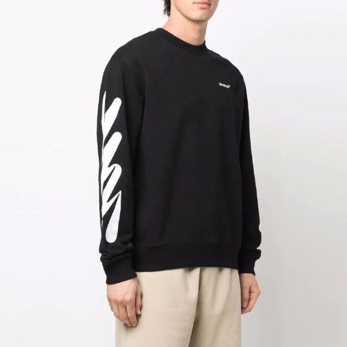 Off-White Herre SS22 Logo-trykk Rund hals Svart