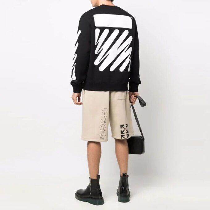 Off-White Herre SS22 Logo-trykk Rund hals Svart