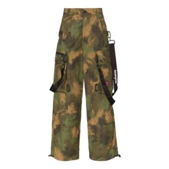 Off-White Herre SS22 Mønstertrykk Cargo Casual Bukser/Løse Passform Grønn