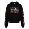 Off-White Herre SS22 Mønstertrykk Hette Langermet Løs Passform Svart