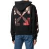 Off-White Herre SS22 Mønstertrykk Hette Langermet Løs Passform Svart