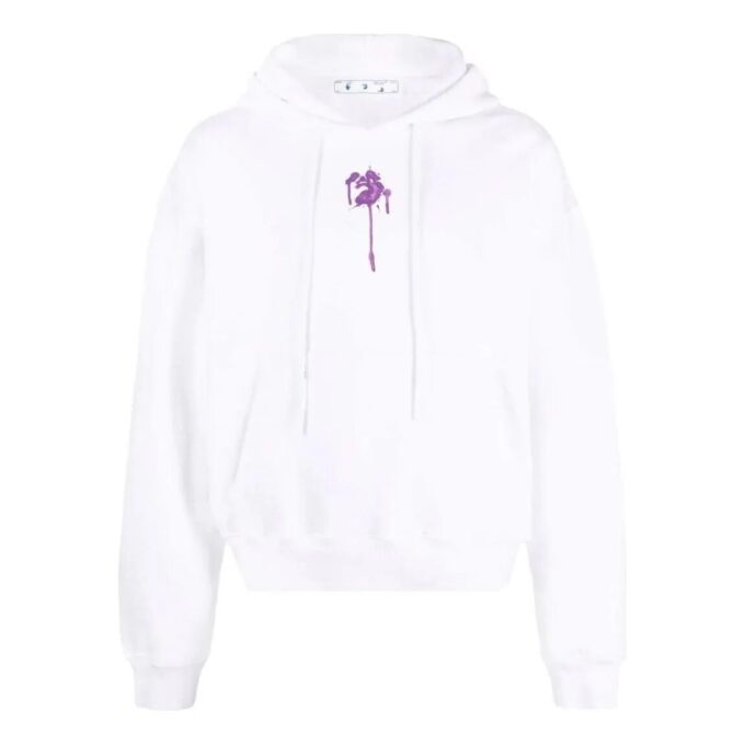 Off-White Herre SS22 Mønstertrykk Hette Langermet Pullover-versjon Hvit