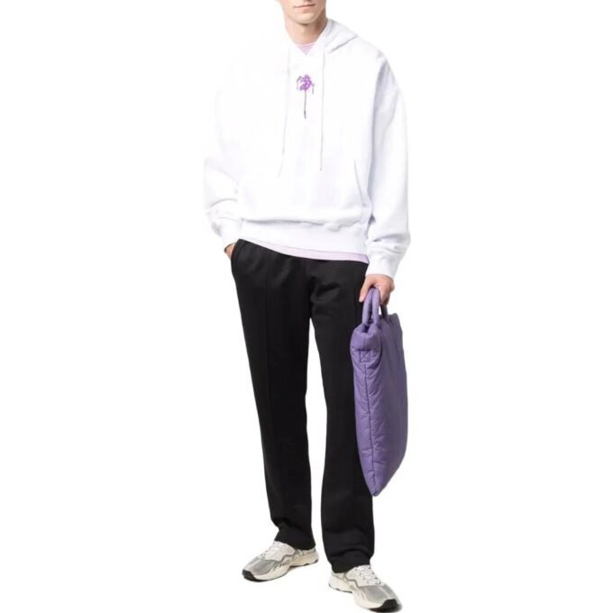 Off-White Herre SS22 Mønstertrykk Hette Langermet Pullover-versjon Hvit