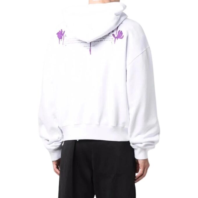 Off-White Herre SS22 Mønstertrykk Hette Langermet Pullover-versjon Hvit