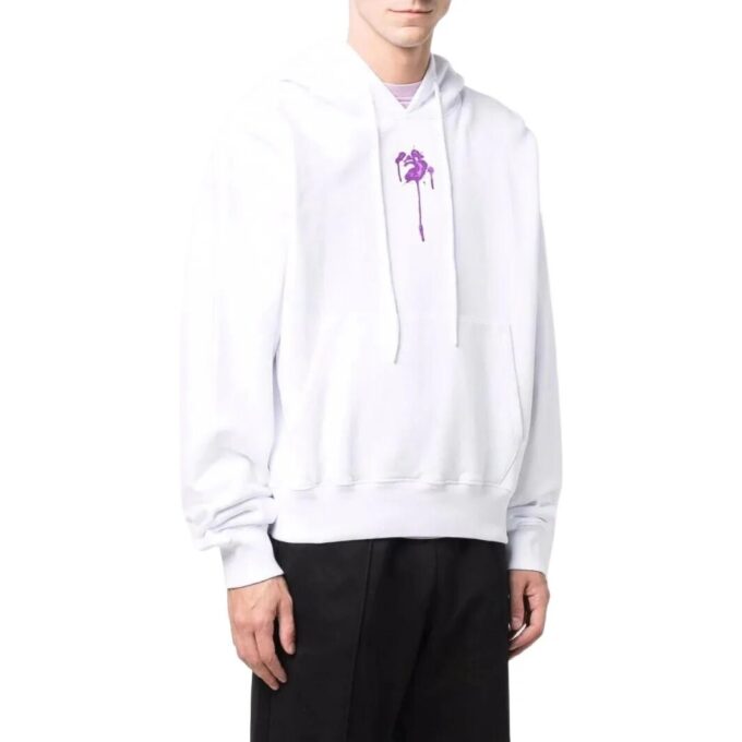Off-White Herre SS22 Mønstertrykk Hette Langermet Pullover-versjon Hvit