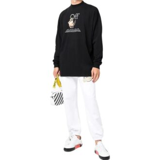 Off-White Herre SS22 Mønstertrykk Langermet Versjon Svart