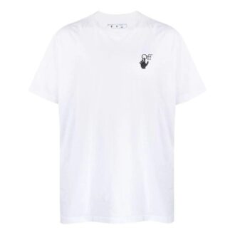 Off-White Herre SS22 Pilmønster Løs kortærmet hvit T-skjorte med Arrows-mønster