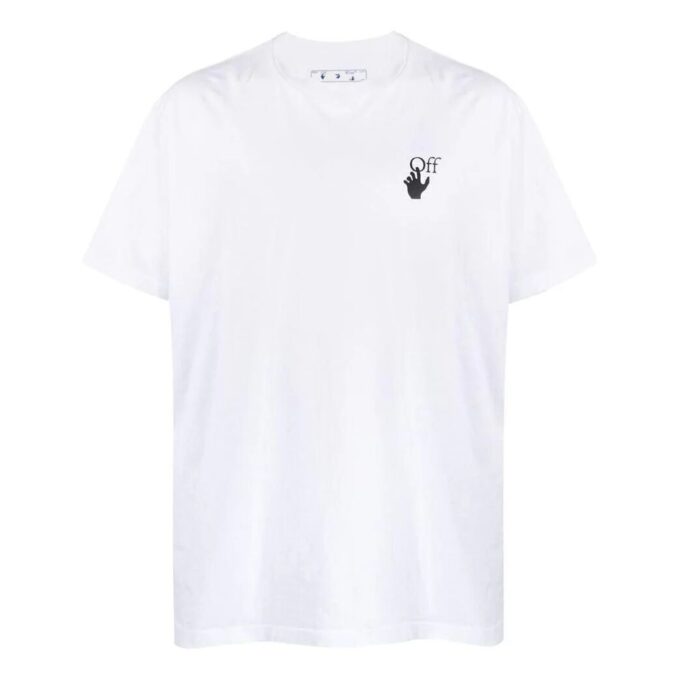 Off-White Herre SS22 Pilmønster Løs kortærmet hvit T-skjorte med Arrows-mønster