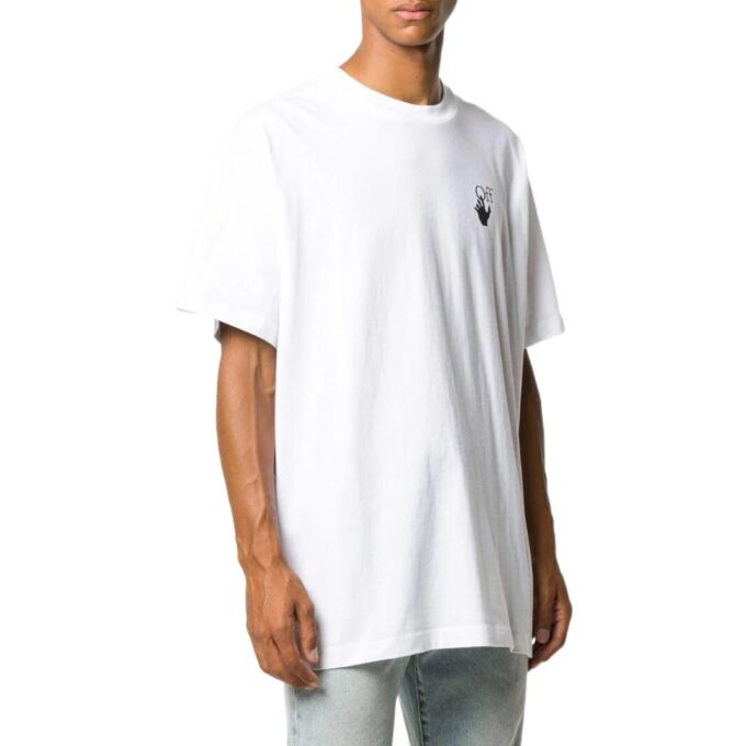 Off-White Herre SS22 Pilmønster Løs kortærmet hvit T-skjorte med Arrows-mønster