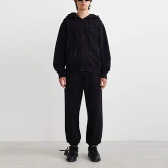 Off-White Herre SS22 Printing Zipper Jacket Svart