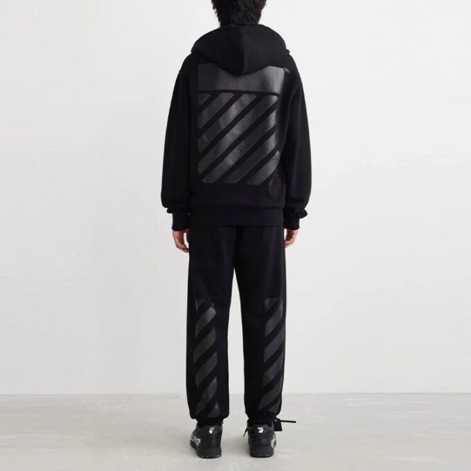 Off-White Herre SS22 Printing Zipper Jacket Svart