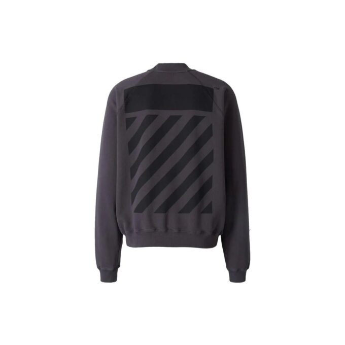 Off-White Herre SS22 Pullover med bakre Arrows-trykk, høstgrå