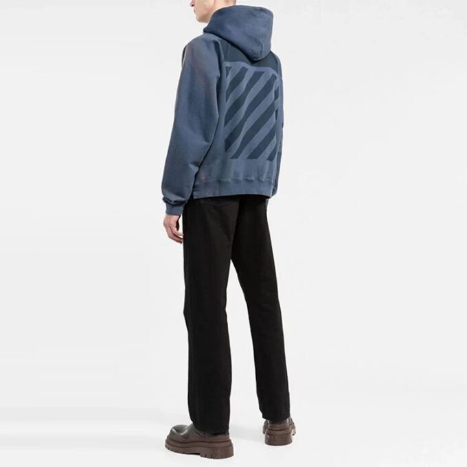 Off-White Herre SS22 Pullover med raglanermer i gradientblått