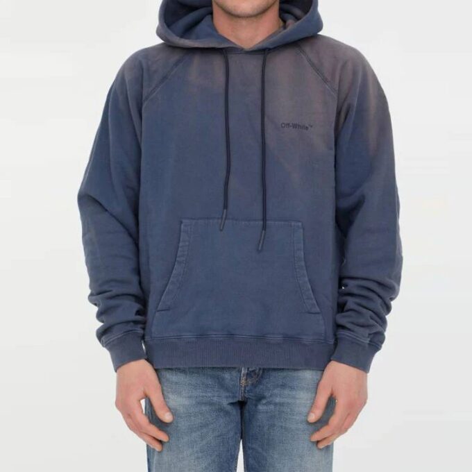 Off-White Herre SS22 Pullover med raglanermer i gradientblått