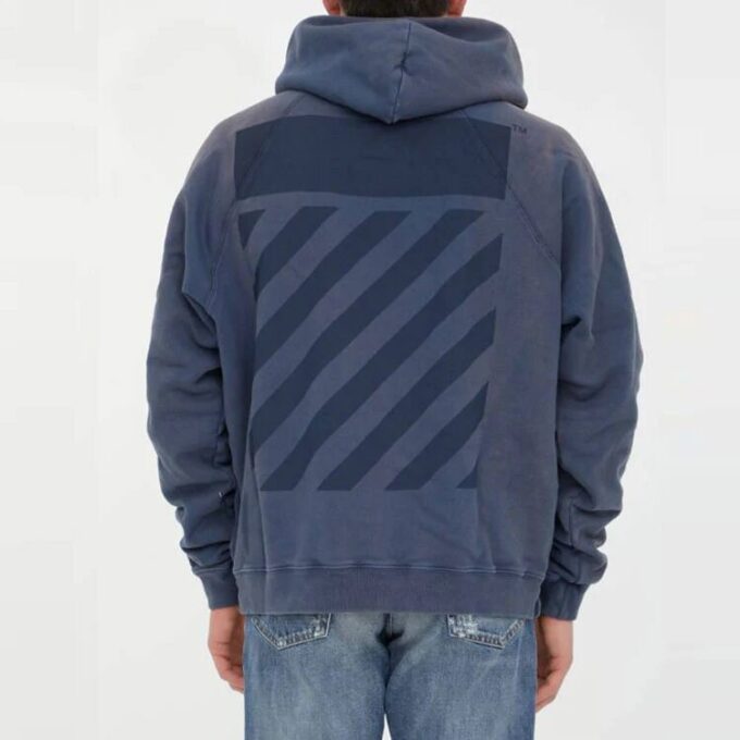 Off-White Herre SS22 Pullover med raglanermer i gradientblått