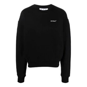 Off-White Herre SS22 Rundhalset genser med Arrows-mønster, løs passform, svart