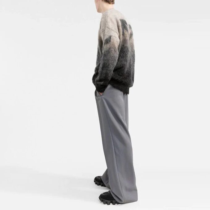 Off-White Herre SS22 Rundhalset gradient-pullover i ull, grå