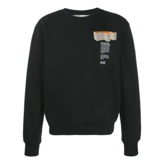 Off-White Herre SS22 Rundhalset mønster Alfabet-trykk Pullover Langermet versjon Svart