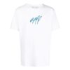 Off-White Herre SS22 Rundhalset pullover med broderi, kort shorts, hvit T-skjorte