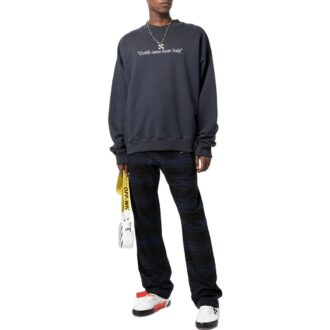 Off-White Herre SS22 rutete fritidsbukser/bukser blå svart