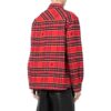 Off-White Herre SS22 Rutete Logo Brodert Revers Langermet Løs Passform Rød Skjorte