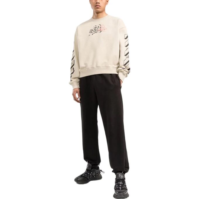 Off-White Herre SS22 Rygg Klassisk Logo-trykk Rundhals Langermet Vanlig versjon