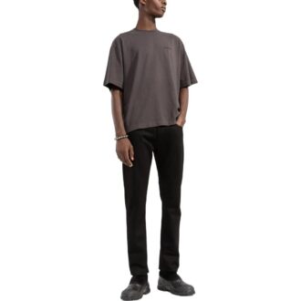 Off-White Herre SS22 Rygg Klassisk Logo-trykk Rundhalset Kortærmet Vanlig versjon Brun T-skjorte