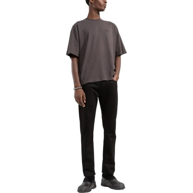 Off-White Herre SS22 Rygg Klassisk Logo-trykk Rundhalset Kortærmet Vanlig versjon Brun T-skjorte