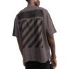 Off-White Herre SS22 Rygg Klassisk Logo-trykk Rundhalset Kortærmet Vanlig versjon Brun T-skjorte