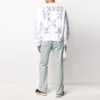 Off-White Herre SS22 Ryggpil-trykk Rund hals Langermet Løs passform Hvit