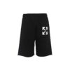 Off-White Herre SS22 Side Logo Arrow-trykk Shorts Løs Passform Svart