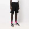 Off-White Herre SS22 Side Logo Arrow-trykk Shorts Løs Passform Svart