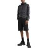Off-White Herre SS22 Splicing Retro Sports Logo Jacquard Glidelåsjakke med hette Svart