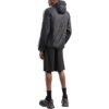 Off-White Herre SS22 Splicing Retro Sports Logo Jacquard Glidelåsjakke med hette Svart