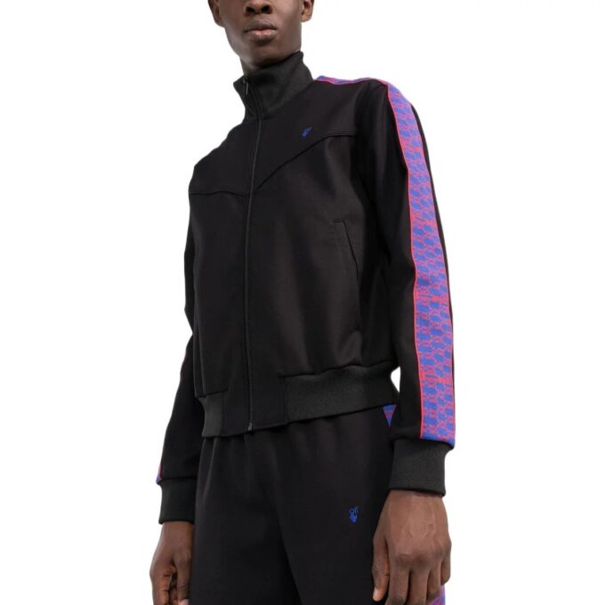 Off-White Herre SS22 Sportjakke med glidelås i siden og stående krage, svart
