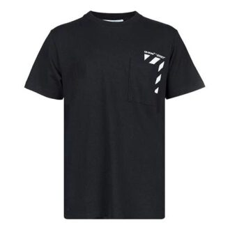 Off-White Herre SS22 Stripe Alfabet-trykk Shorts Kortærmet versjon Svart