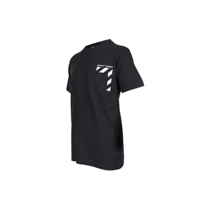 Off-White Herre SS22 Stripe Alfabet-trykk Shorts Kortærmet versjon Svart