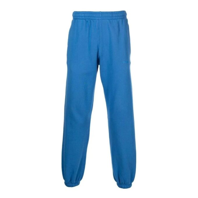 Off-White Herre SS22 Stripe Logo-trykk Casual Sportsbukser/Joggebukser Blå