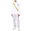 Off-White Herre SS22 Stripe Logo-trykk Pullover Rund hals Langermet Hvit T-skjorte