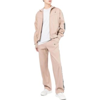 Off-White Herre SS22 Stripe Splicing Høy Krage Glidelås Langermet Versjon Khaki Jakke