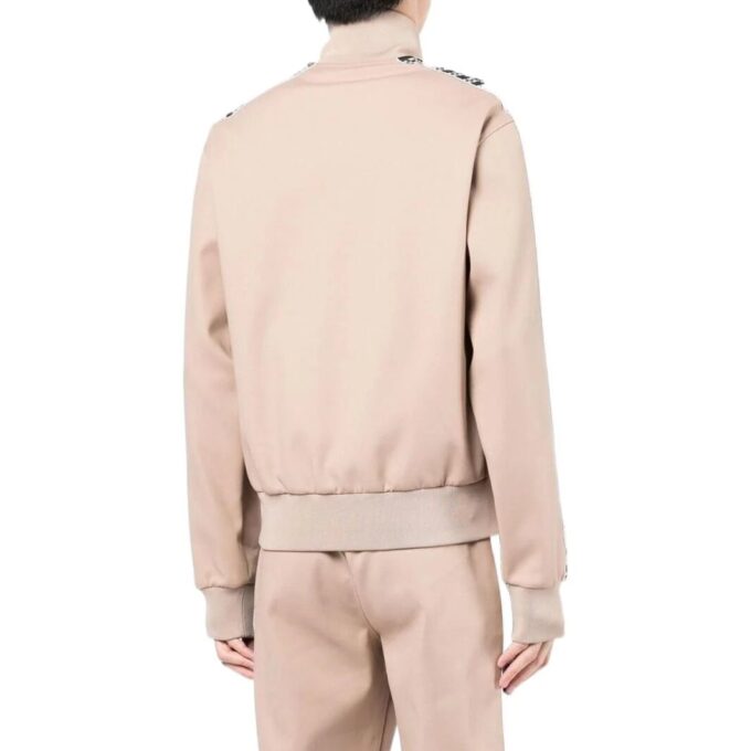 Off-White Herre SS22 Stripe Splicing Høy Krage Glidelås Langermet Versjon Khaki Jakke